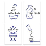 Load image into Gallery viewer, ULG Funny Bathroom Signs Set of 4 Bathroom Decor Art Prints-Unframed - 8x10s
