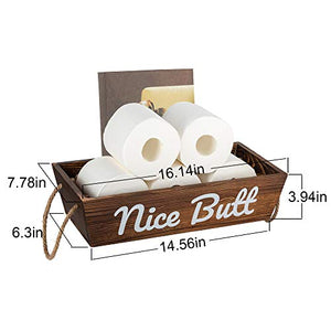 ULG 2 Pack Bathroom Decor Box with 2 Sides Funny Printing
