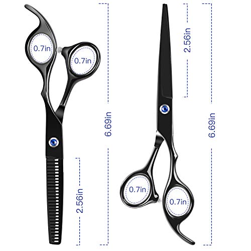 9PCS Haircut Set Barber Hair Cutting Scissors Self Haircut Kit w/ Cape –  Luckyfine