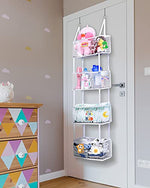 Load image into Gallery viewer, Over The Door Hanging Organizer with 4 Clear Large PVC Pockets, ULG Closet Catch All Wall Mount Storage for Storage Cosmetics Toys Tiny Clothing Seasonings
