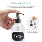 Load image into Gallery viewer, ULG Soap Dispensers Bottles 16oz Countertop Lotion Clear with Stainless Steel Pump Empty BPA Free Liquid Hand Soap Dispenser Boston Round Plastic Press Bottle 2 Piece
