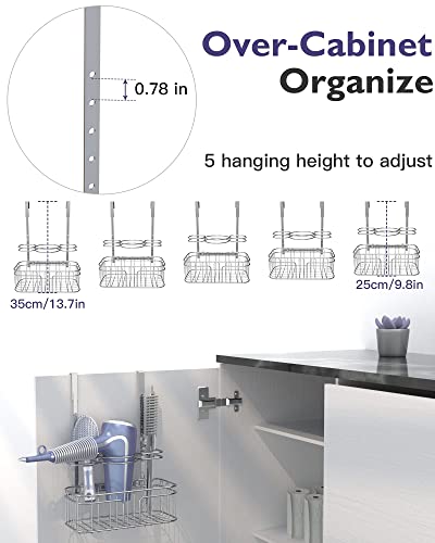 ULG Hair Tool Organizer Hair Dryer Holder Over Cabinet or Wall Mount  Bathroom Organizer Under Sink with 5 Adjustable Heights - AliExpress