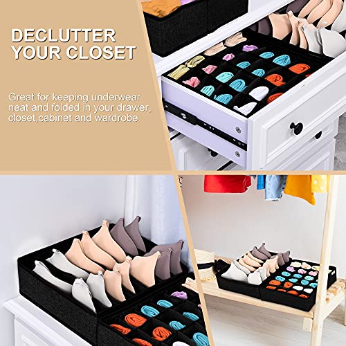 Linen Closet Organizers and Storage, Fabric Storage Drawer Organizer,  Dresser Organizer with 2 Drawers for Underwear, Sock, Bra, Small Items,  Drawer