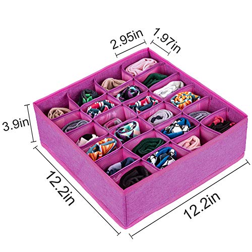 Socks Drawer Organizer Divider, 24 Cells Box Foldable Socks
