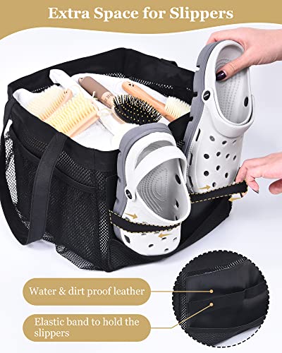 ULG Large Mesh Shower Caddy with Waterproof Bag and Slippers Pocket