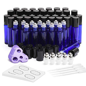 Essential Oil Roller Bottles 48 Pack 10ml