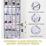 Load image into Gallery viewer, ULG Over The Door Shoe Organizer with 2 Extra Large Clear Pockets 2 Pack White (62 x 21 inch)
