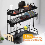 Load image into Gallery viewer, ULG Over The Sink Drying Rack, 2 Tier Length Adjustable (24.4&quot;-37&quot;) Stainless Steel Dish Drying Rack for Kitchen Counter Organizers, with Cutting Board Dish Rack Saving Space

