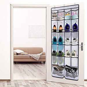 ULG Over The Door Shoe Organizer with 2 Extra Large Clear Pockets 2 Pa